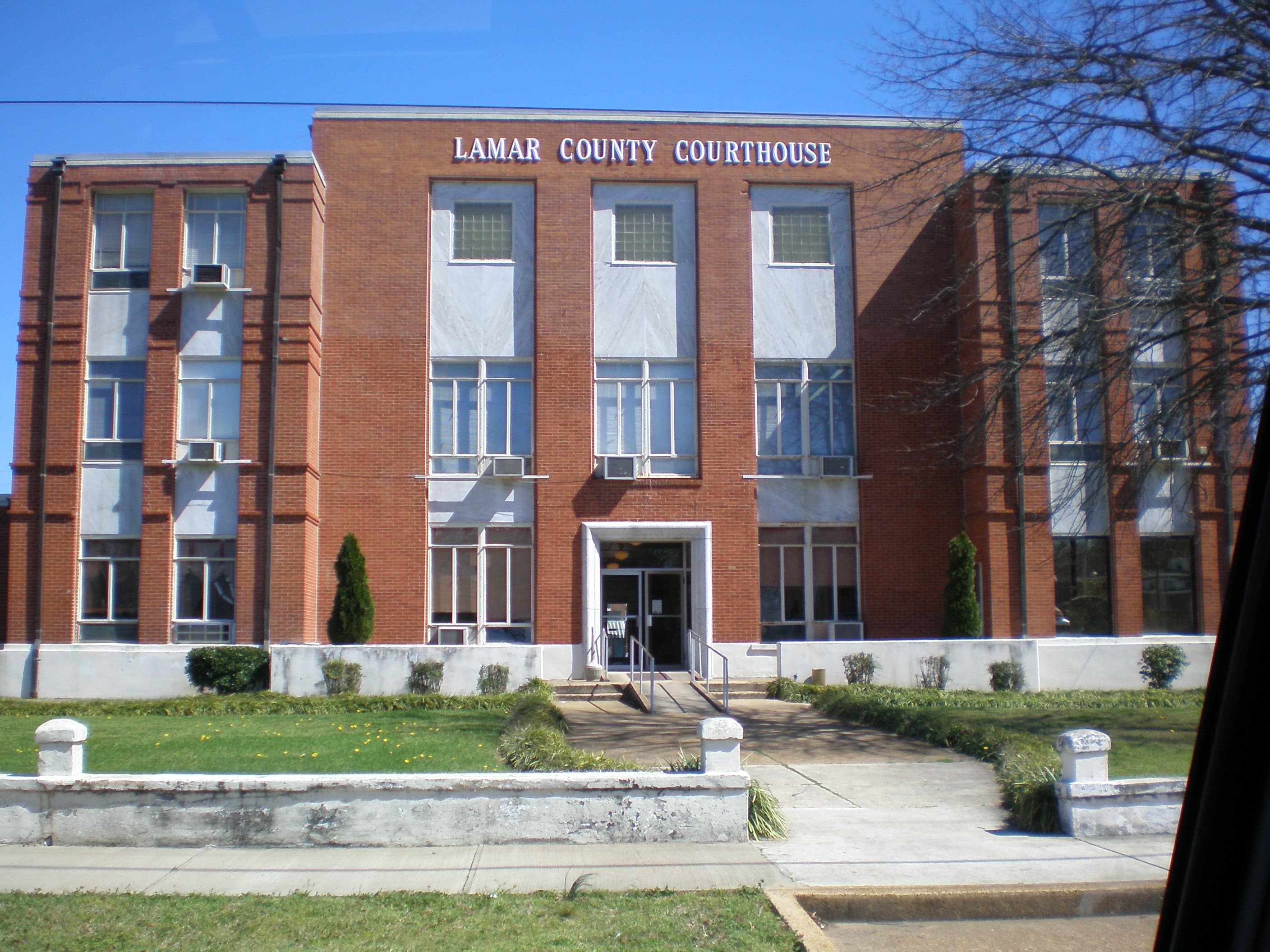 Lamar County Courthouse in Vernon, Alabama — the Lamar County seat, eight miles east of Lamar County Public Fishing Lake